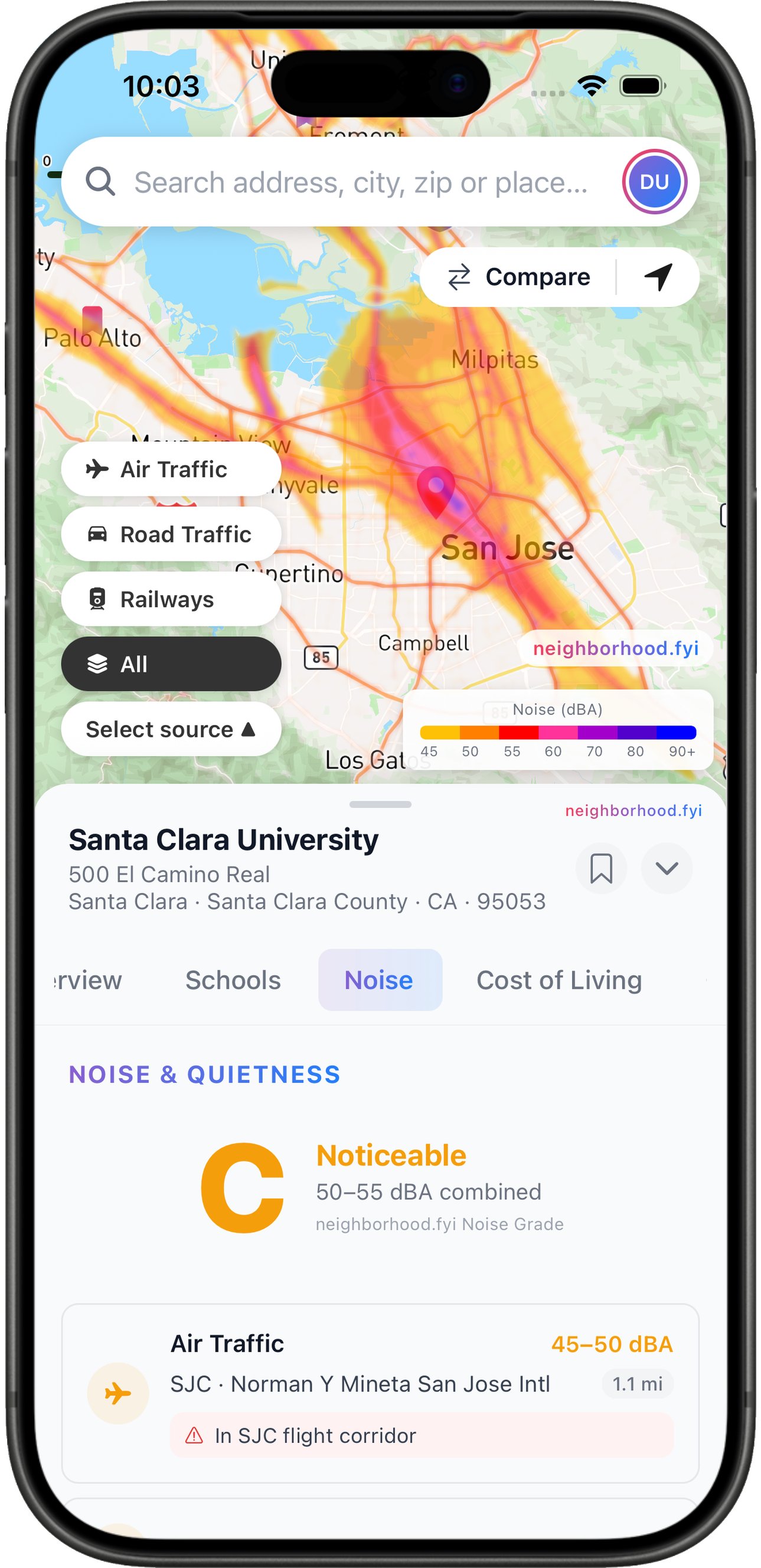 Noise heatmap