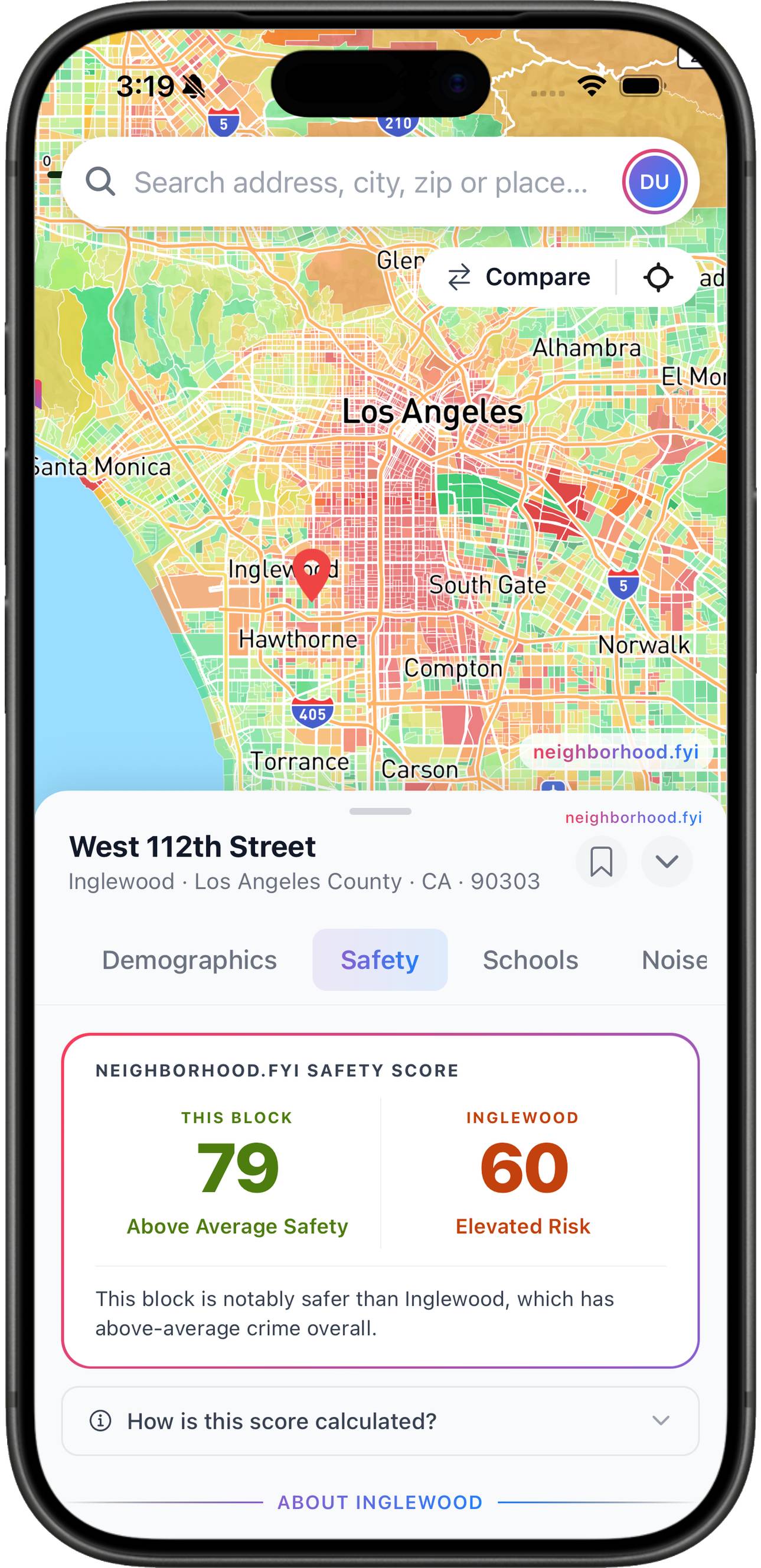Safety score map